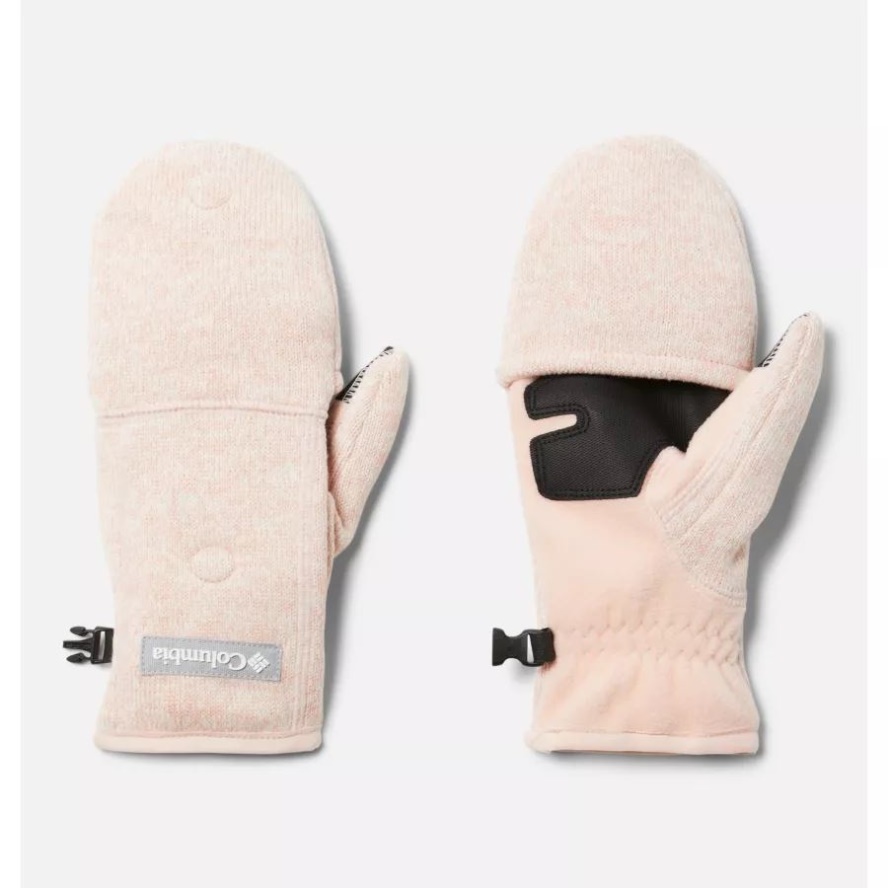Peach Blossom Heather Women's Sweater Weather Flip Mittens Columbia Sale