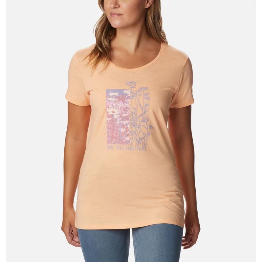 Peach Hthr/Find your Wild Graphic Columbia Sale Women's Daisy Days Graphic T-Shirt