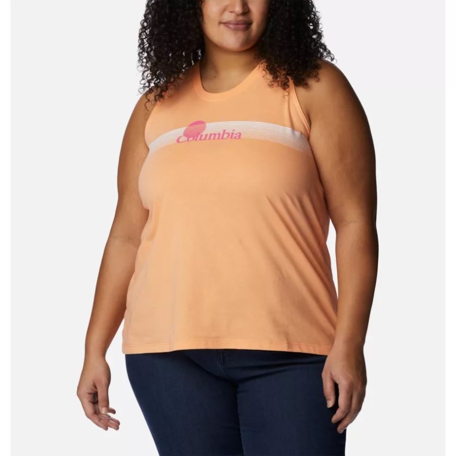 Peach/Inverted Brand Graphic Columbia Sale Women's North Cascades Tank Plus Size