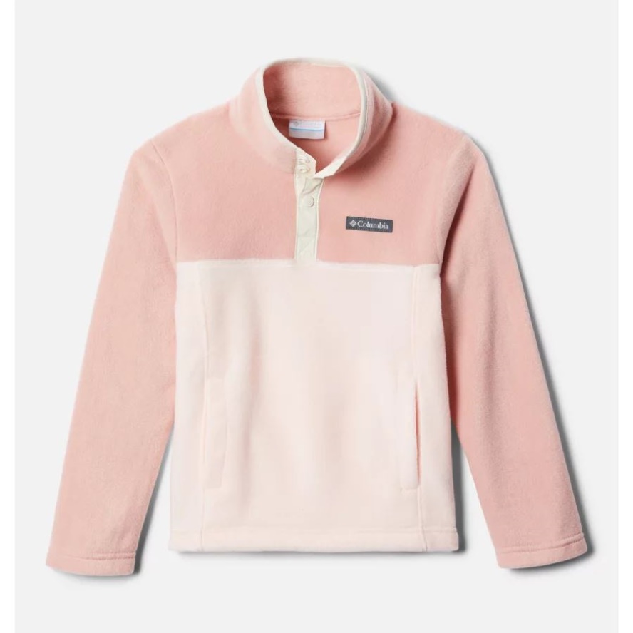 Peach Quartz/Faux Pink Columbia Sale Boys' Steens Mountain1/4 Snap Fleece Pull-Over