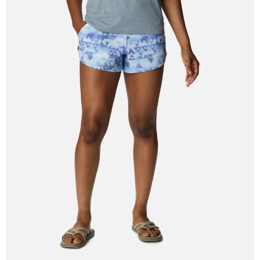 Purple Lotus/Distant Peaks Columbia Sale Women's Bogata Bay Stretch Printed Shorts