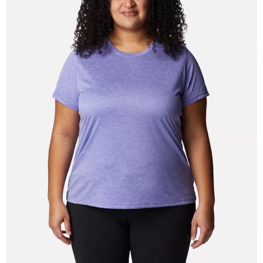 Purple Lotus Heather Columbia Sale Women's Columbia Sale Hike Short Sleeve Crew Shirt Plus Size