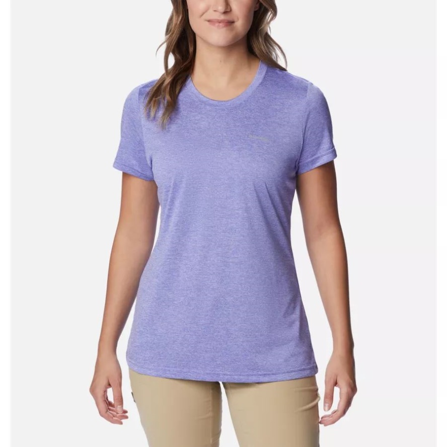 Purple Lotus Heather Women's Columbia Sale Hike Short Sleeve Crew Shirt Columbia Sale