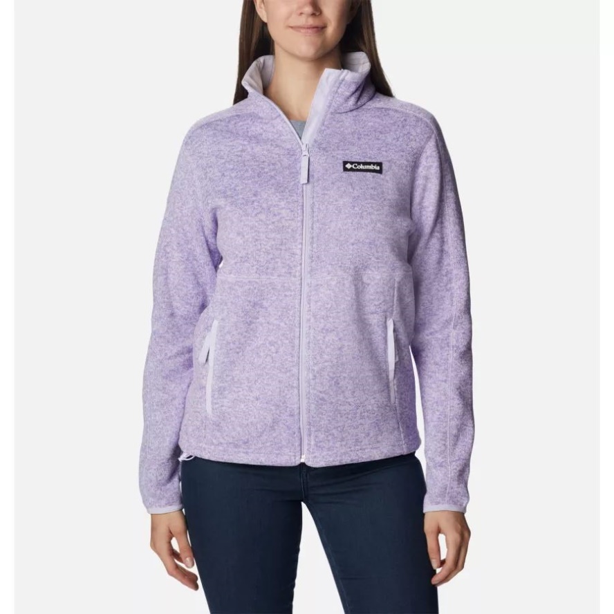 Purple Tint/Heather Women's Sweater Weather Full Zip Jacket Columbia Sale