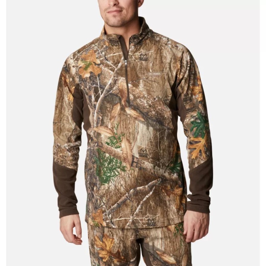 Realtree Edge Men's PHG Trophy Rack Omni-Heat Helix Fleece Half Zip Pullover Columbia Sale