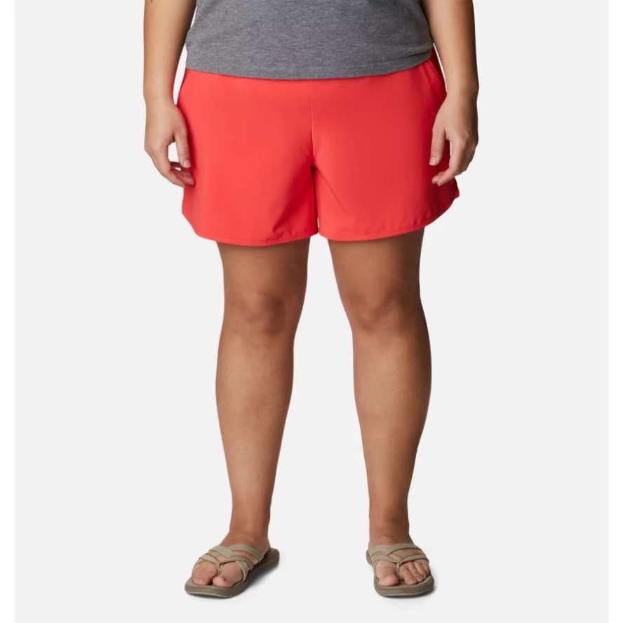 Red Hibiscus Columbia Sale Women's Pleasant Creek Stretch Shorts Plus Size