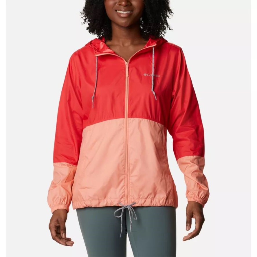 Red Hibiscus/Coral Reef Women's Flash Forward Windbreaker Jacket Columbia Sale