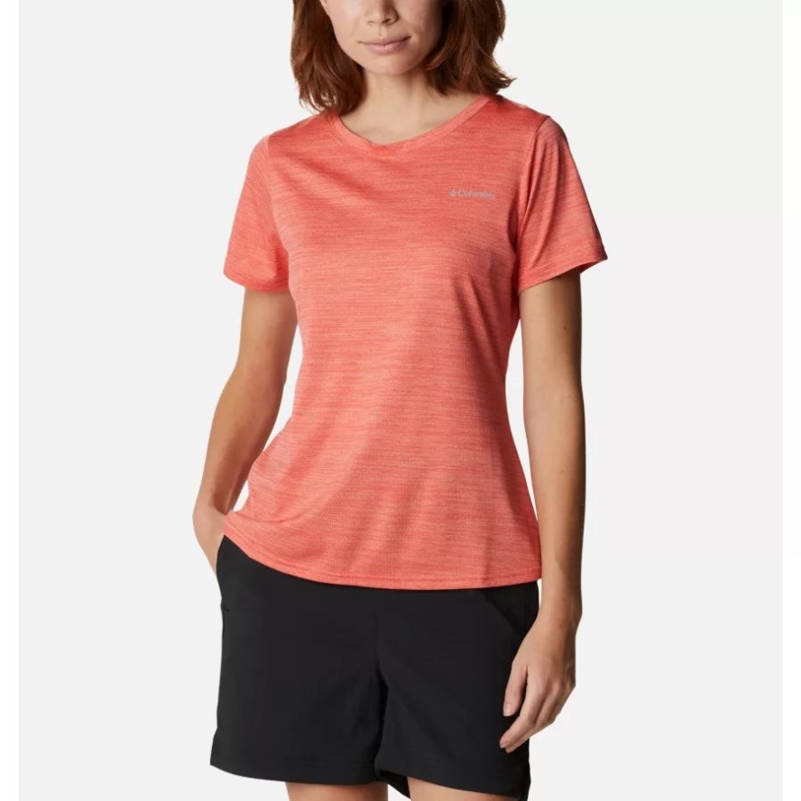 Red Hibiscus Heather Women's Alpine Chill Zero Technical T-Shirt Columbia Sale