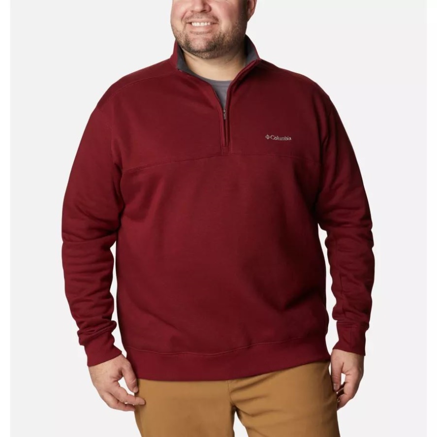 Red Jasper Men's Hart Mountain II Half Zip Sweatshirt Big Columbia Sale