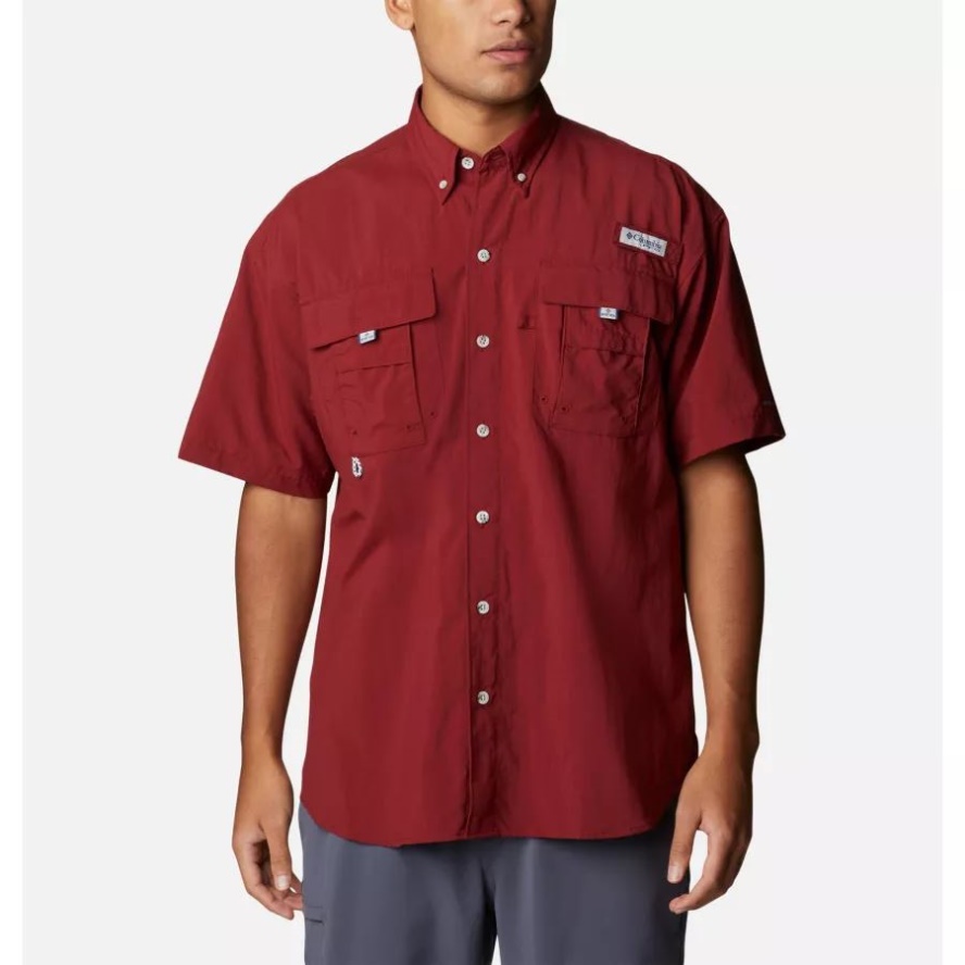 Red Jasper Men's PFG Bahama II Short Sleeve Shirt Columbia Sale