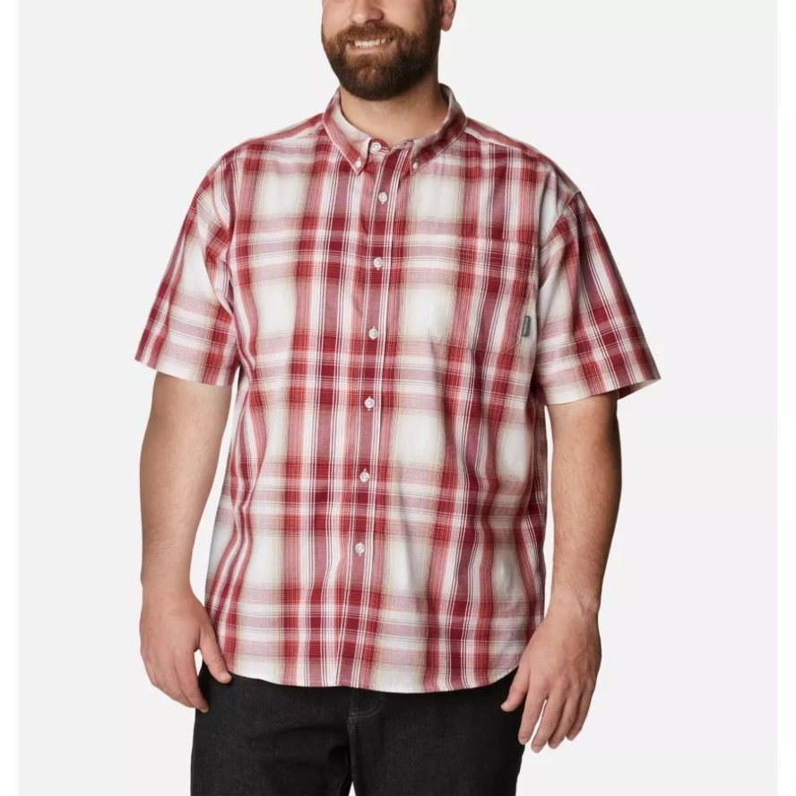 Red Jasper Ombre Plaid Columbia Sale Men's Rapid Rivers II Short Sleeve Shirt Big