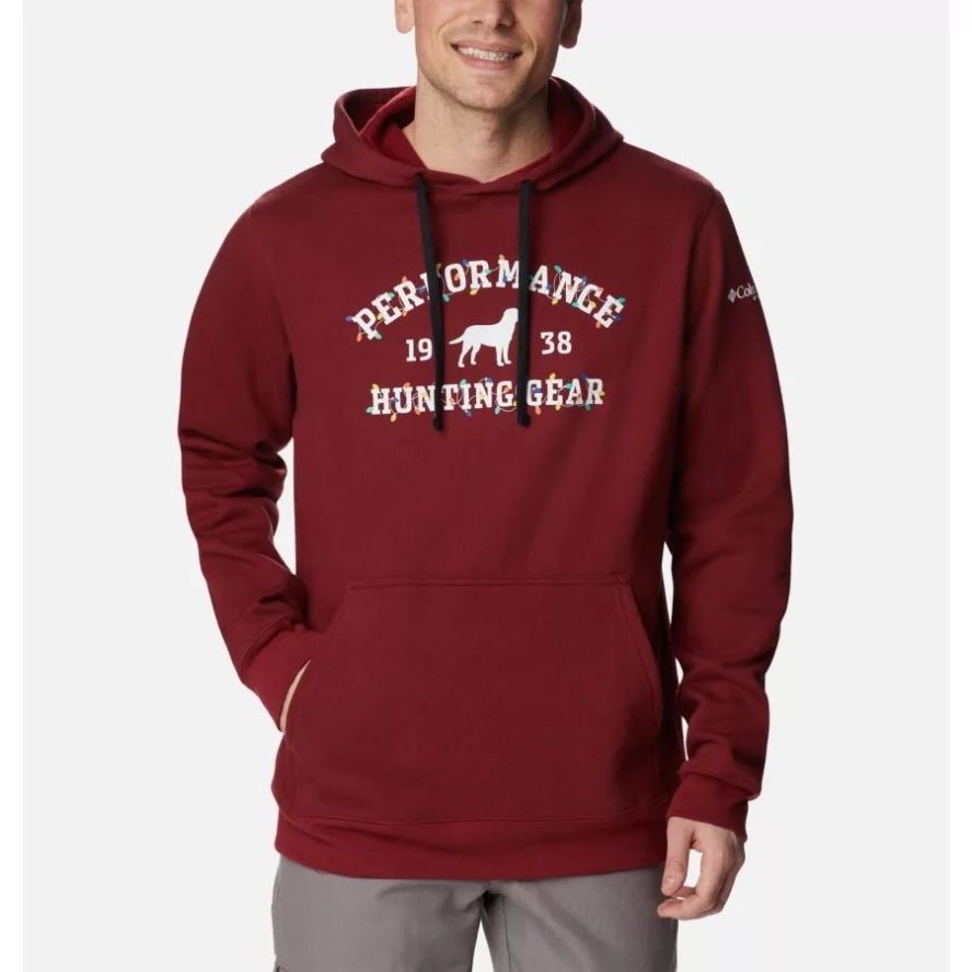 Red Jasper/White Holiday Men's PHG University Hoodie Columbia Sale