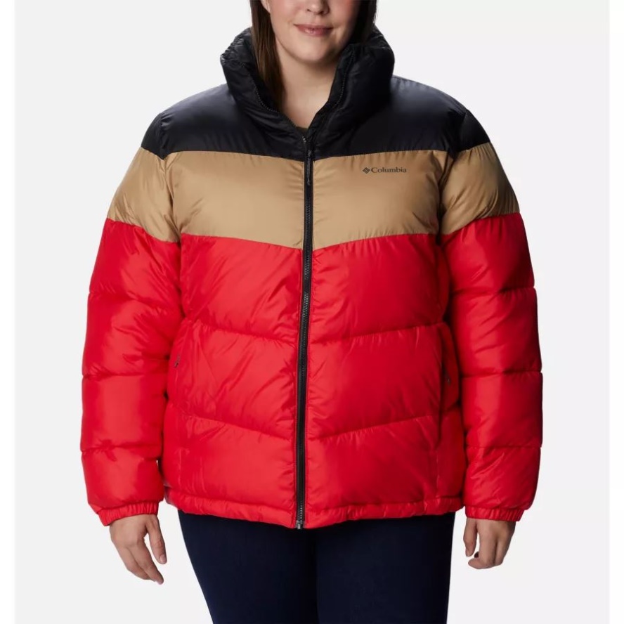 Red Lily/Beach/Black Women's Puffect Color Blocked Jacket Plus Size Columbia Sale