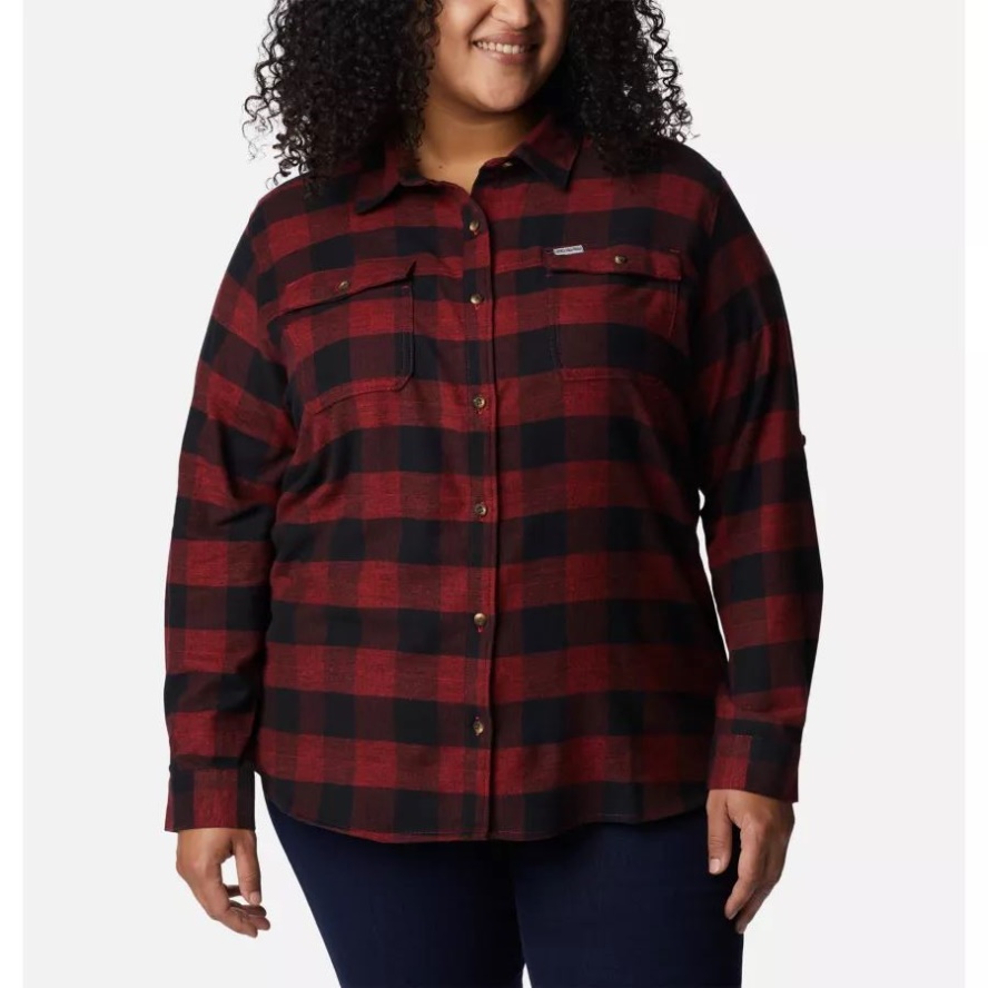 Red Lily Twill Columbia Sale Women's Pine Street Stretch Flannel Plus Size