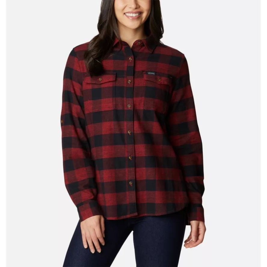 Red Lily Twill Columbia Sale Women's Pine Street Stretch Flannel