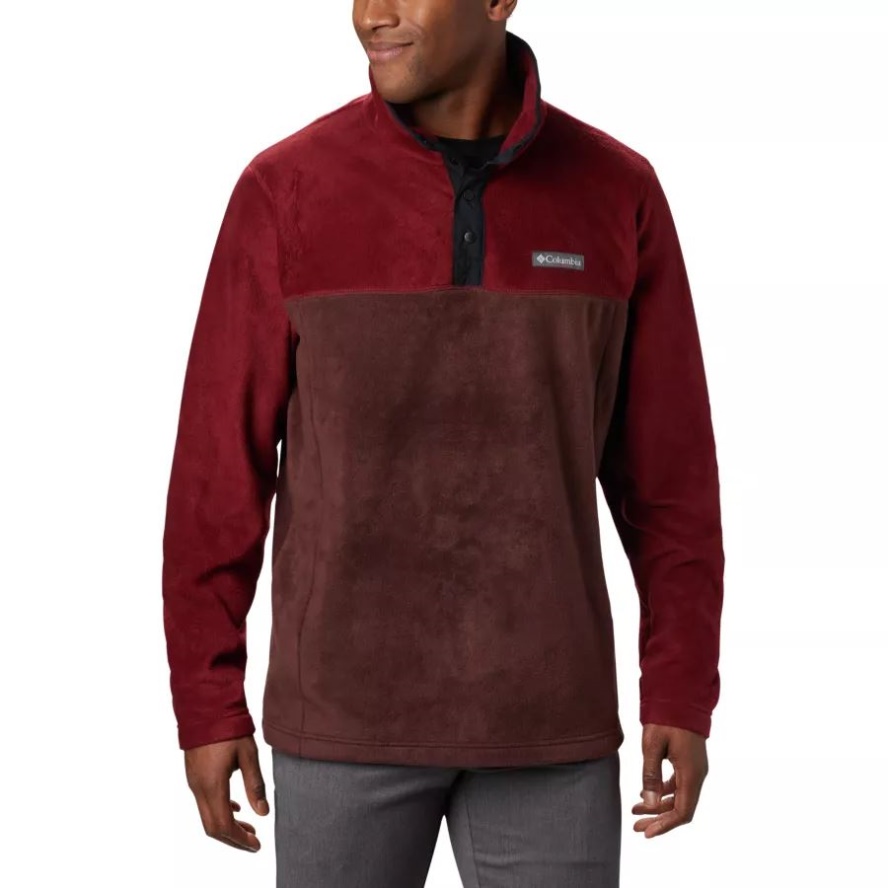 Red Lodge/Red Jasper/Black Columbia Sale Men's Steens Mountain Half Snap Fleece Pullover