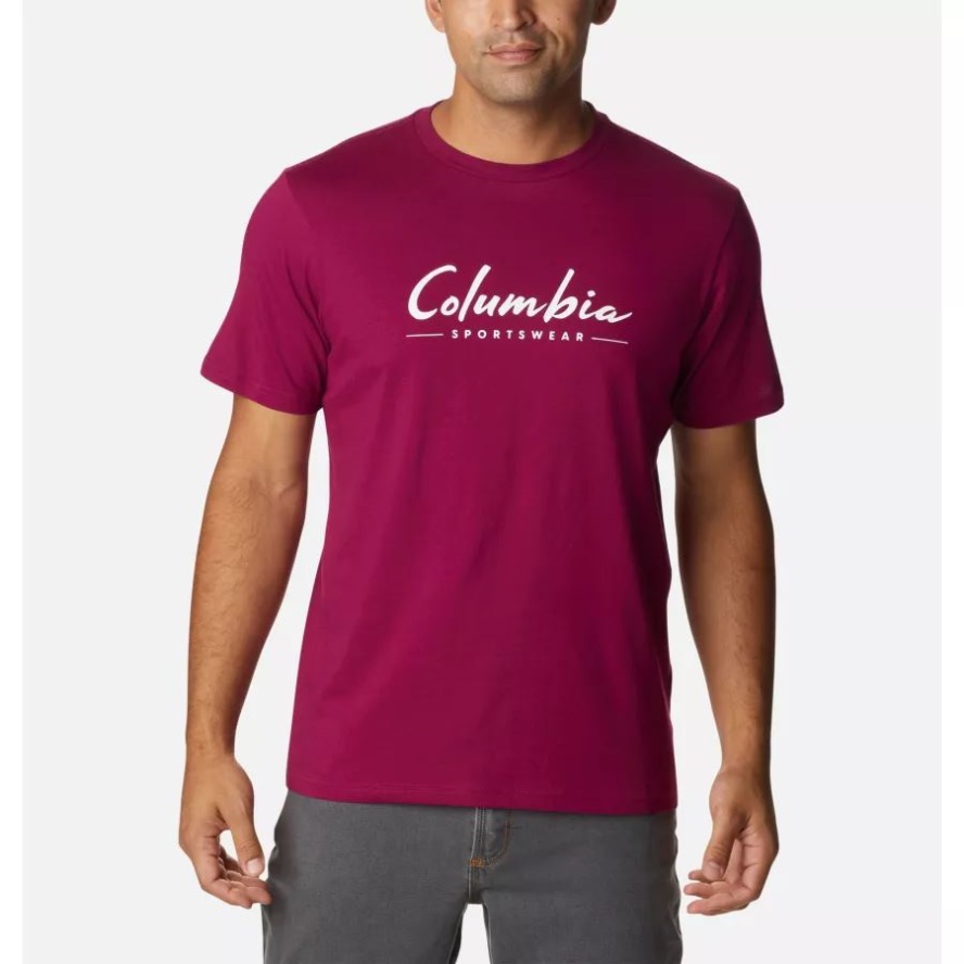 Red Onion/Brushed Logo Columbia Sale Men's CSC Seasonal Logo T-Shirt