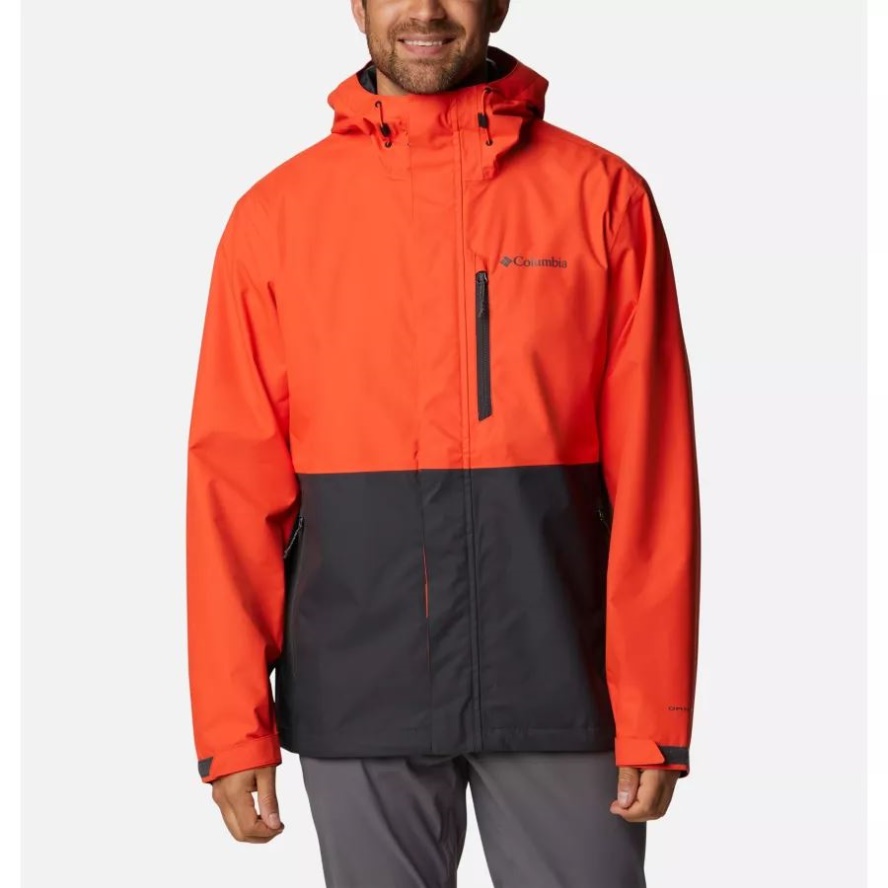 Red Quartz/Shark Men's Hikebound Waterproof Shell Walking Jacket Columbia Sale