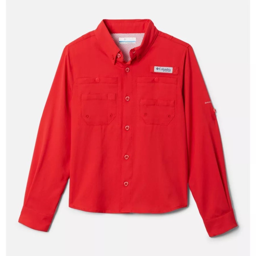 Red Spark Columbia Sale Boys' PFG Tamiami Long Sleeve Shirt