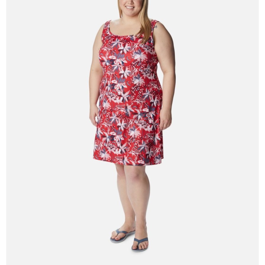 Red Spark Firework Fishin' Columbia Sale Women's PFG Freezer III Dress Plus Size