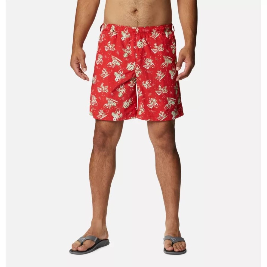 Red Spark Lite Me Up Print Men's PFG Super Backcast Water Shorts Columbia Sale