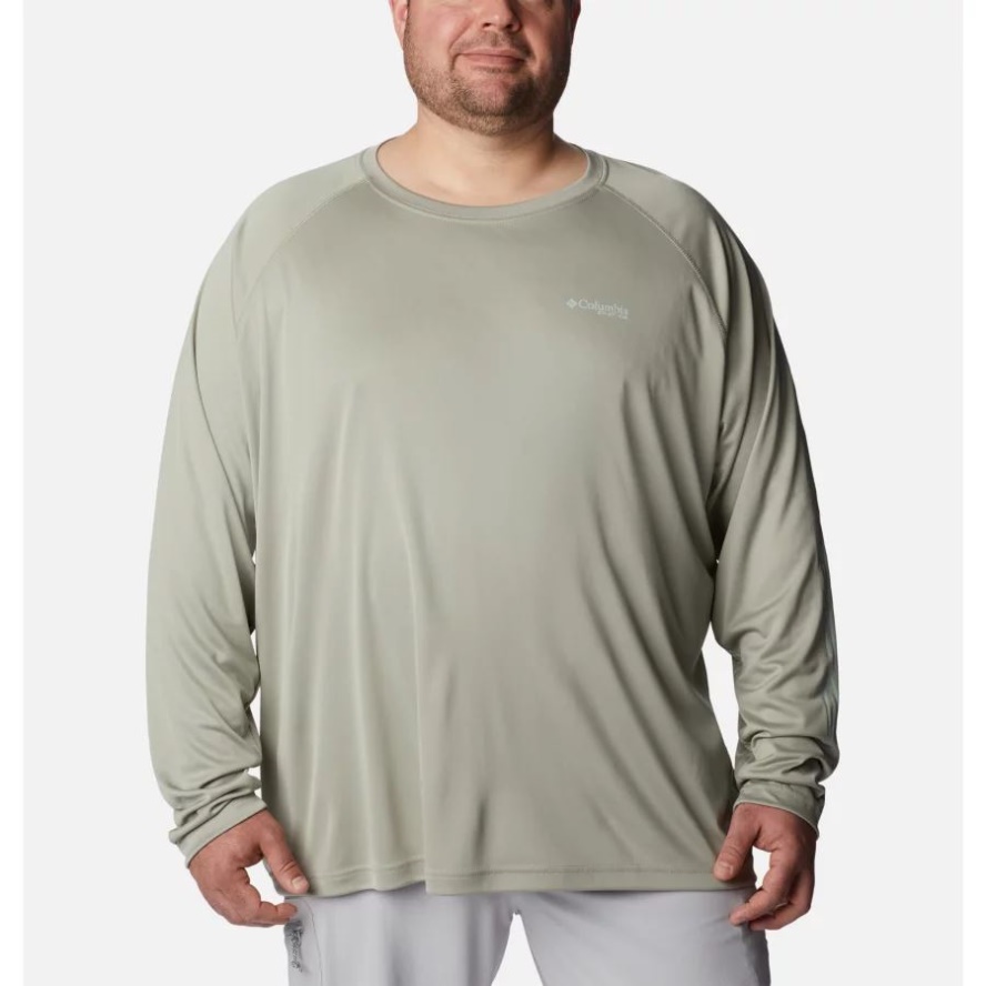 Safari/Cool Green Logo Men's PFG Terminal Tackle Long Sleeve Shirt Big Columbia Sale