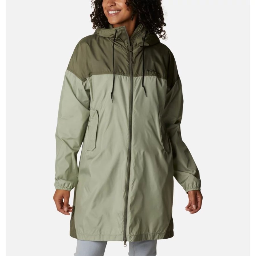Safari/Stone Green Columbia Sale Women's Flash Challenger Long Windbreaker Jacket