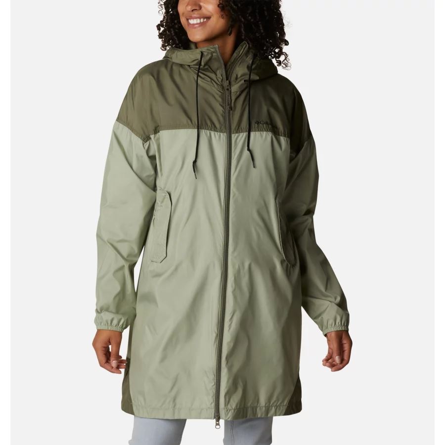 Safari/Stone Green Women's Flash Challenger Long Windbreaker Columbia Sale