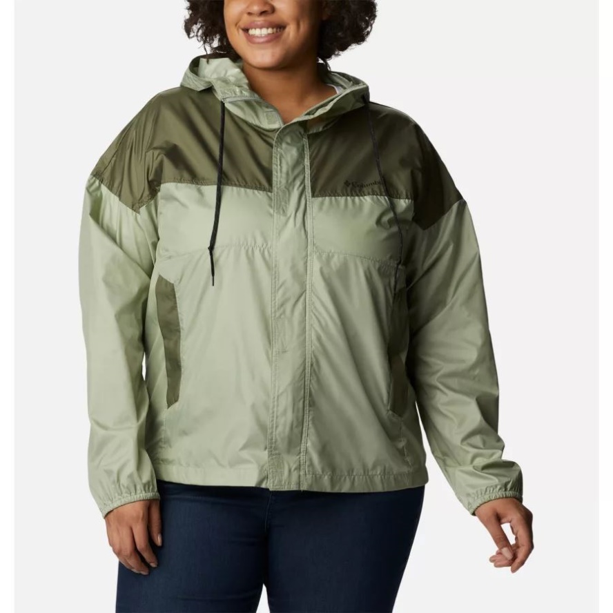 Safari/Stone Green Women's Flash Challenger Windbreaker Plus Size Columbia Sale