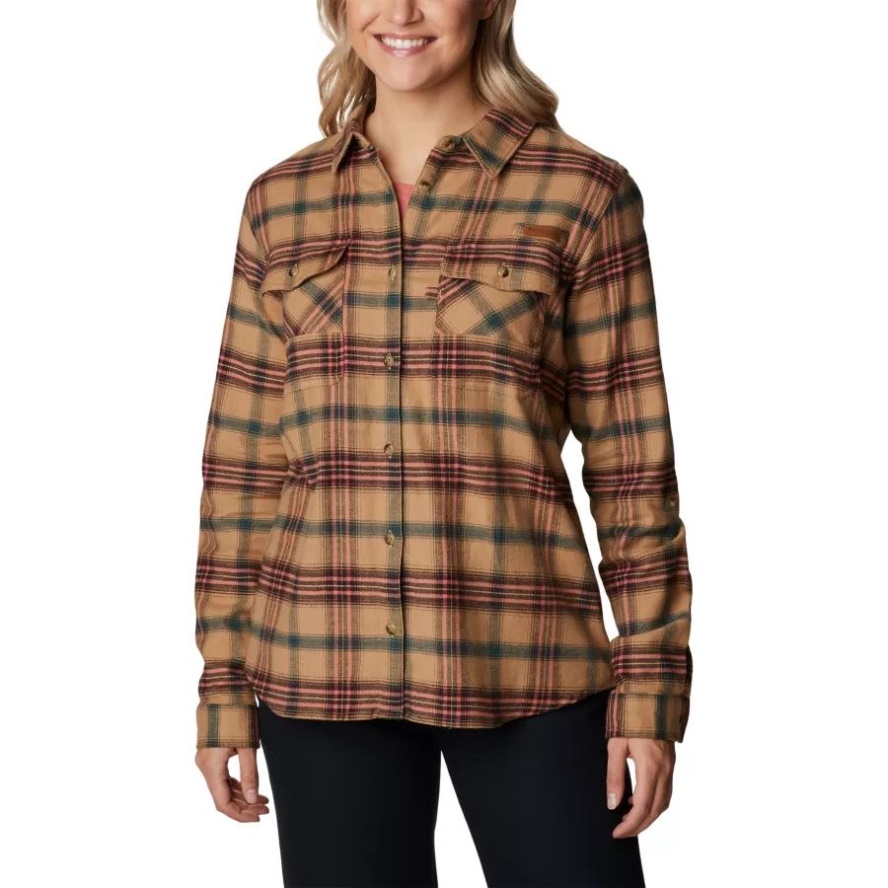 Sahara/Buckshot Tartan Women's PHG Roughtail Field Flannel II Columbia Sale