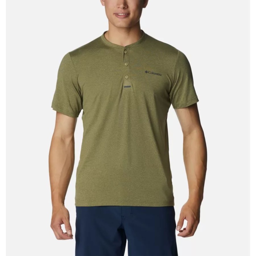 Savory Heather Columbia Sale Men's Tech Trail Short Sleeve Henley