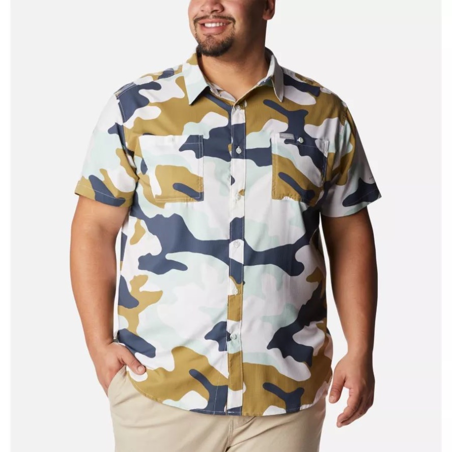Savory Mod Camo Columbia Sale Men's Utilizer Printed Woven Short Sleeve Shirt Big