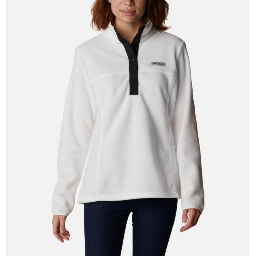 Sea Salt/Black Columbia Sale Women's Benton Springs Half Snap Pullover