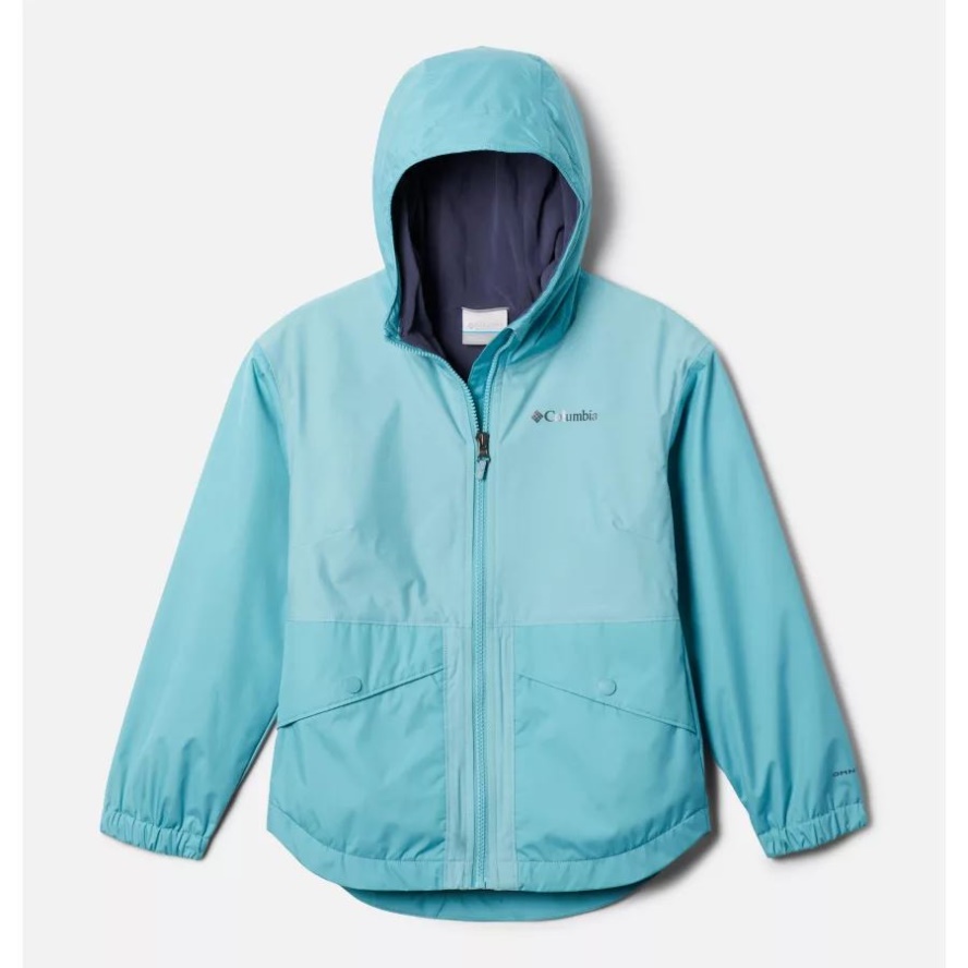 Sea Wave/Sea Wave Slub Columbia Sale Girls' Rainy Trails Fleece Lined Jacket