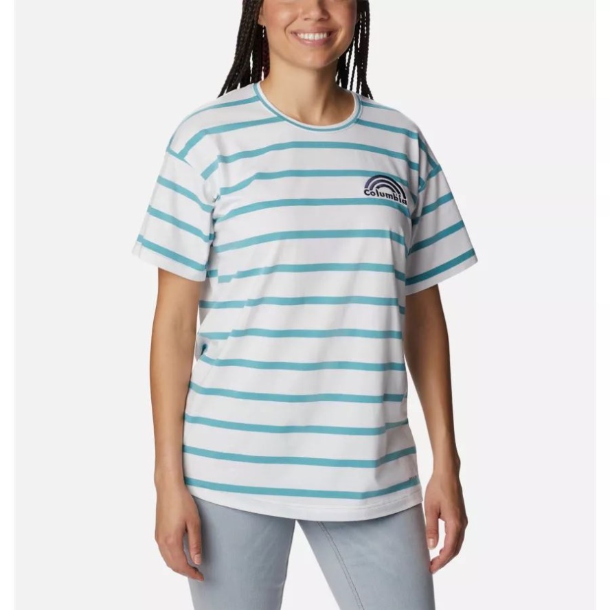 Sea Wave Sunrise Stripe Women's Sun Trek Oversized T-Shirt Columbia Sale