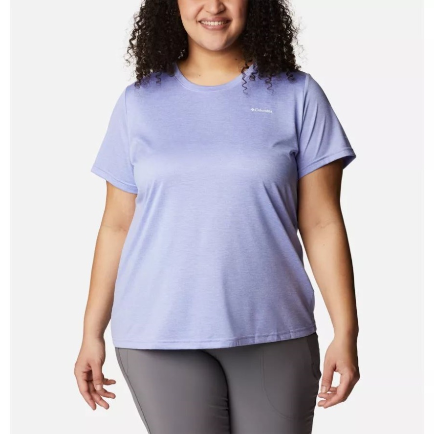 Serenity Heather Columbia Sale Women's Columbia Sale Hike Short Sleeve Crew Shirt Plus Size