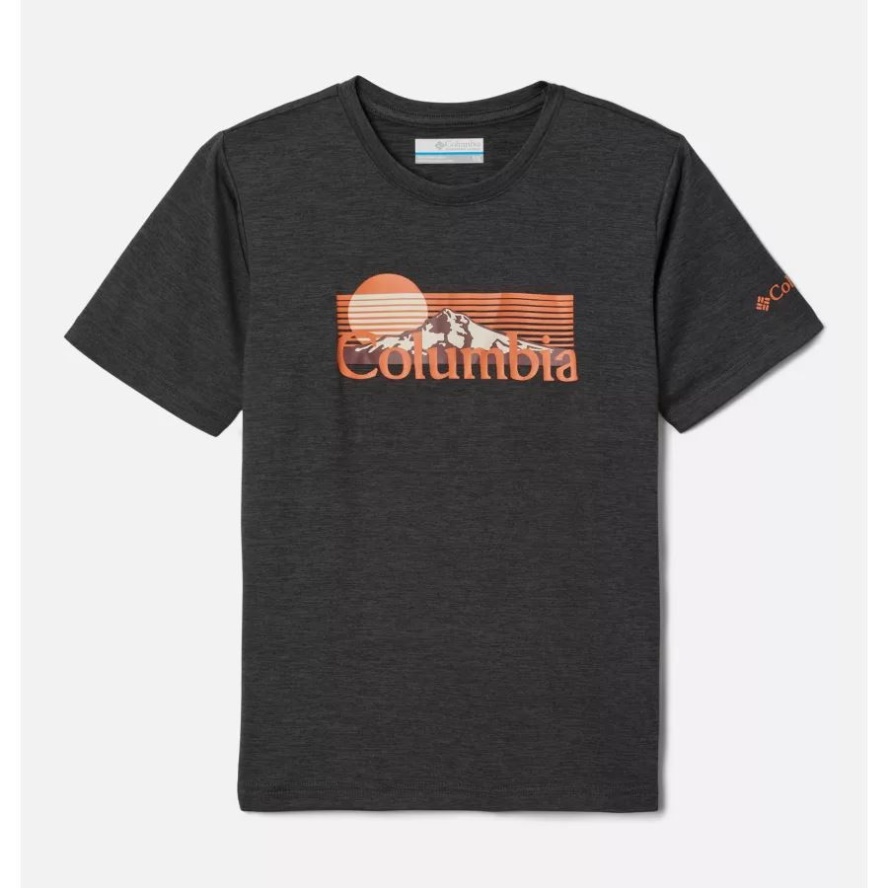 Shark Hthr/Inverted Moonrise Graphic Boys' Mount Echo Short Sleeve Graphic Shirt Columbia Sale