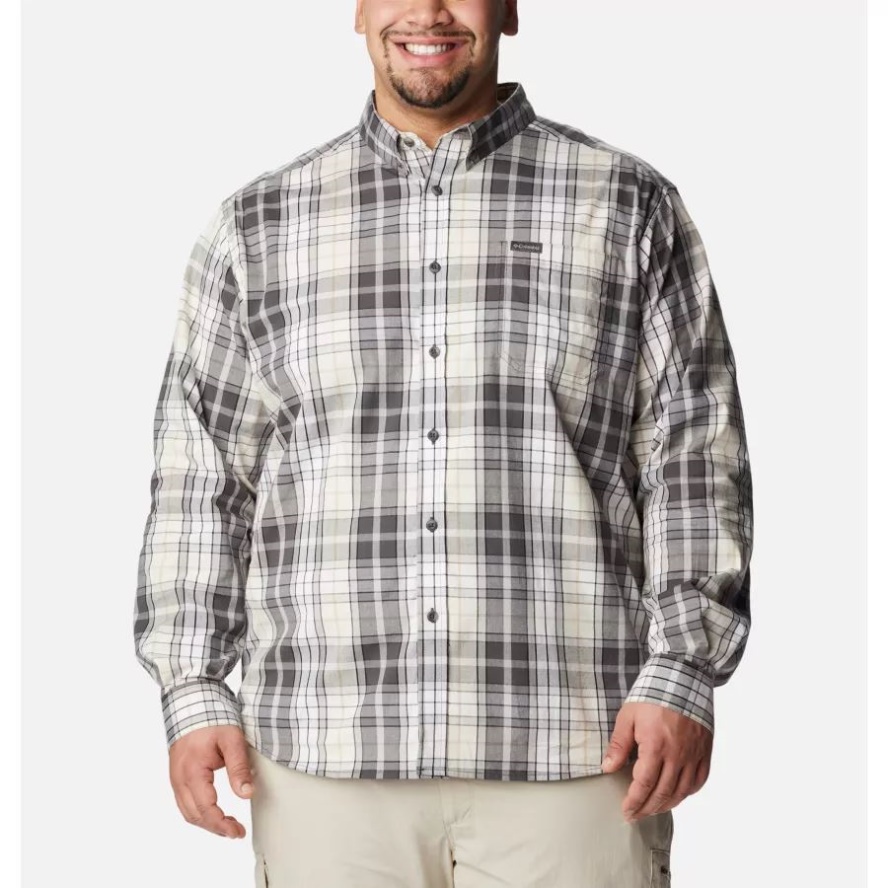 Shark Multi Plaid Columbia Sale Men's Rapid Rivers II Long Sleeve Shirt Extended Size