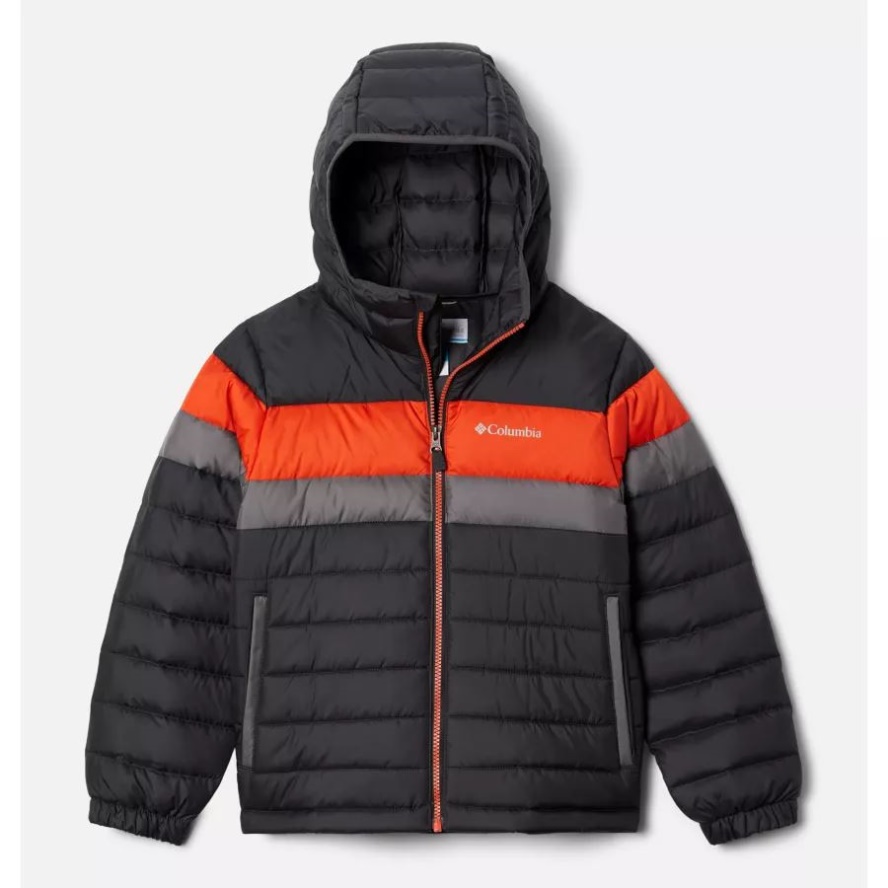 Shark/Red Quartz/City Grey Boys' Tumble Rock Down Hooded Jacket Columbia Sale