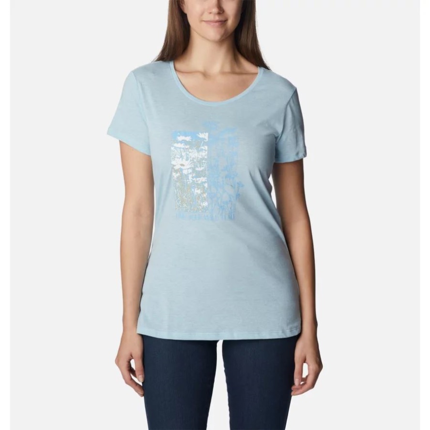 Spring Blue Hthr/Find your Wild Graphic Women's Daisy Days Graphic T-Shirt Columbia Sale