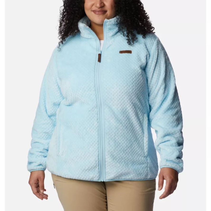 Spring Blue Women's Fire Side II Plush Full Zip Fleece Plus Size Columbia Sale
