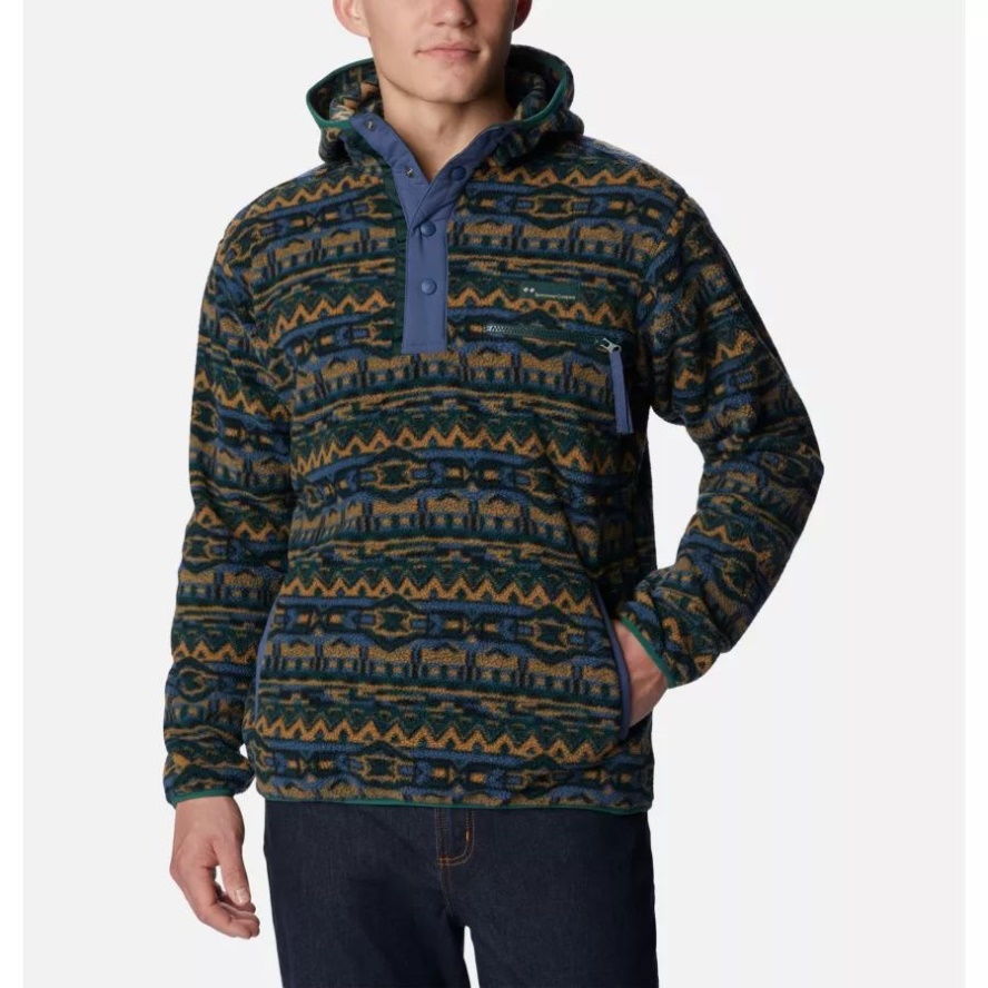 Spruce 80s Stripe Print Columbia Sale Men's Helvetia Sherpa Fleece Hoodie