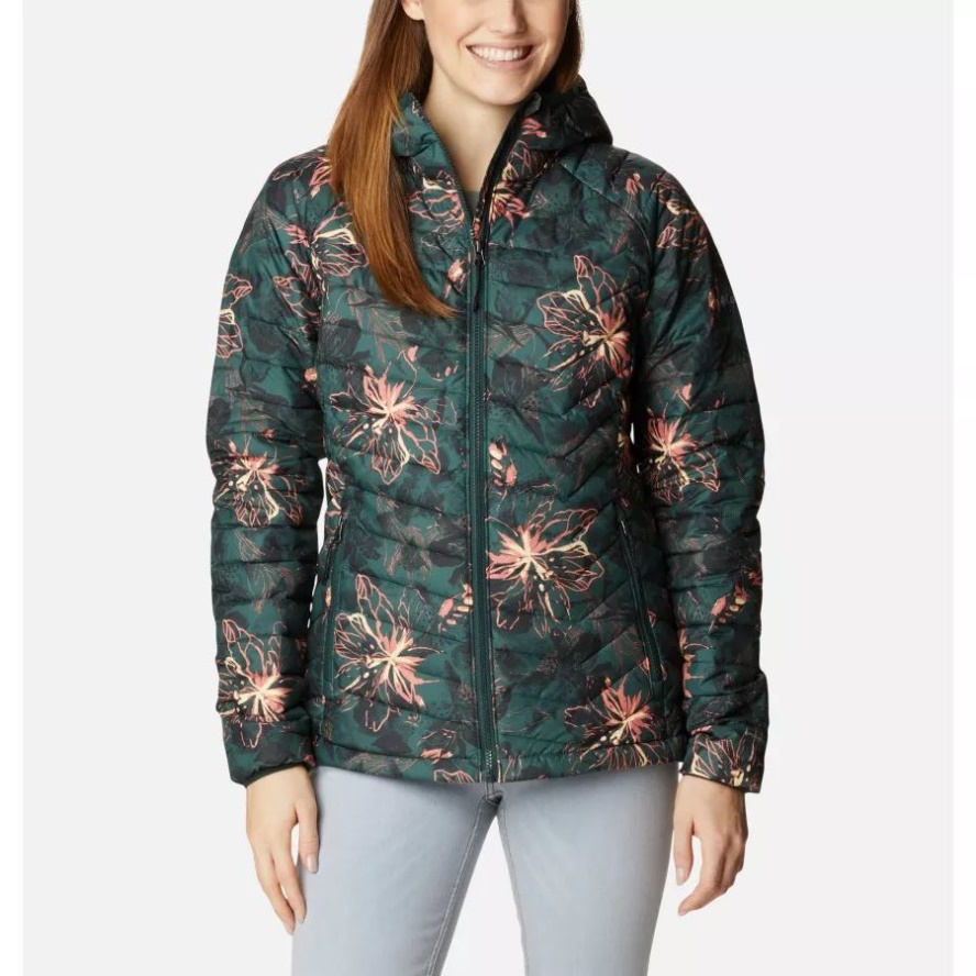 Spruce Aurelian Print Women's Powder Lite Insulated Hooded Jacket Columbia Sale