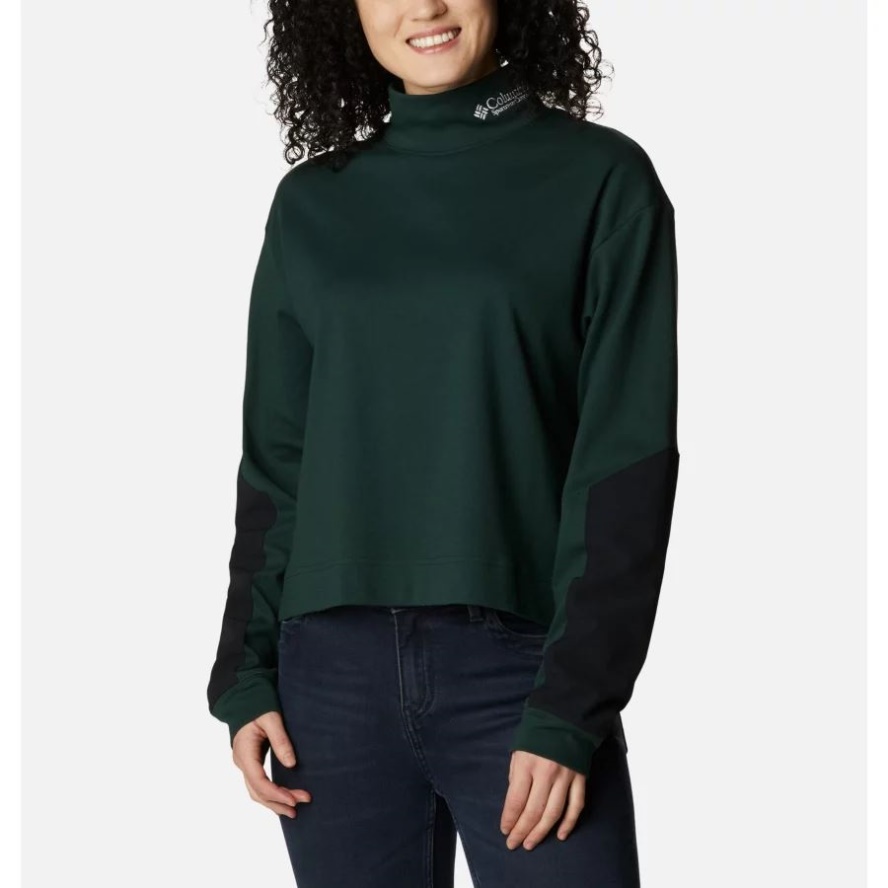 Spruce/Black Columbia Sale Women's Ballistic Ridge High Neck Long Sleeve T-Shirt