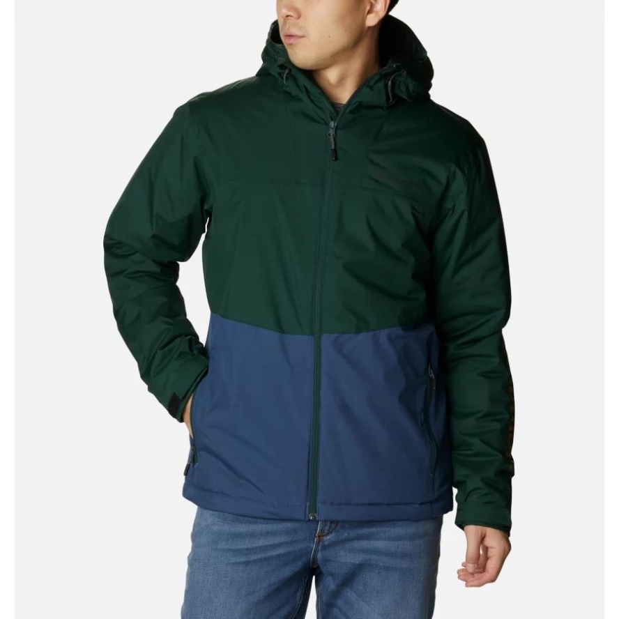 Spruce/Dark Mountain Men's Point Park Waterproof Insulated Jacket Columbia Sale