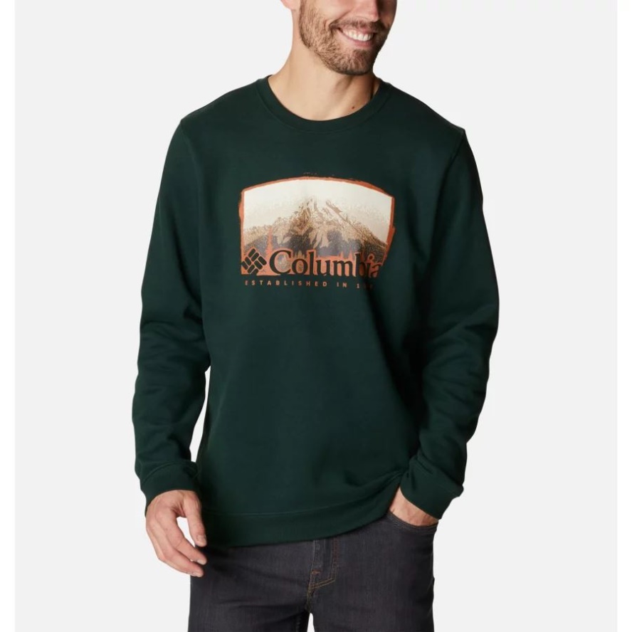 Spruce/Foggy Haven Graphic Men's Hart Mountain Graphic Crewneck Sweatshirt Columbia Sale