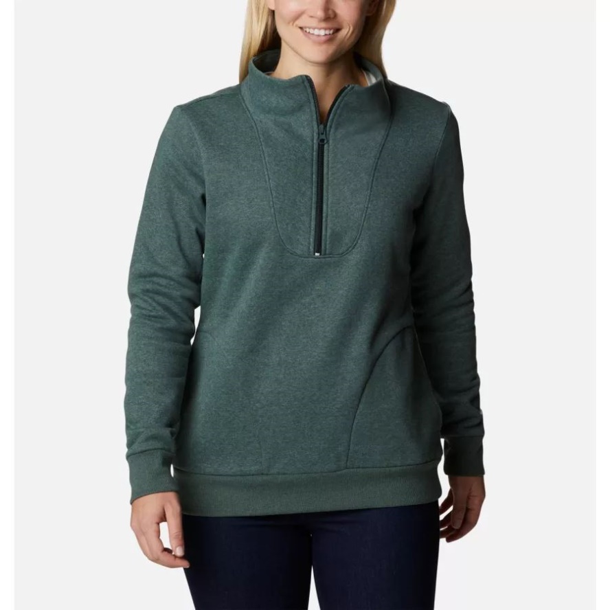 Spruce Heather Women's Hart MountainQuarter Zip Fleece Pullover Columbia Sale
