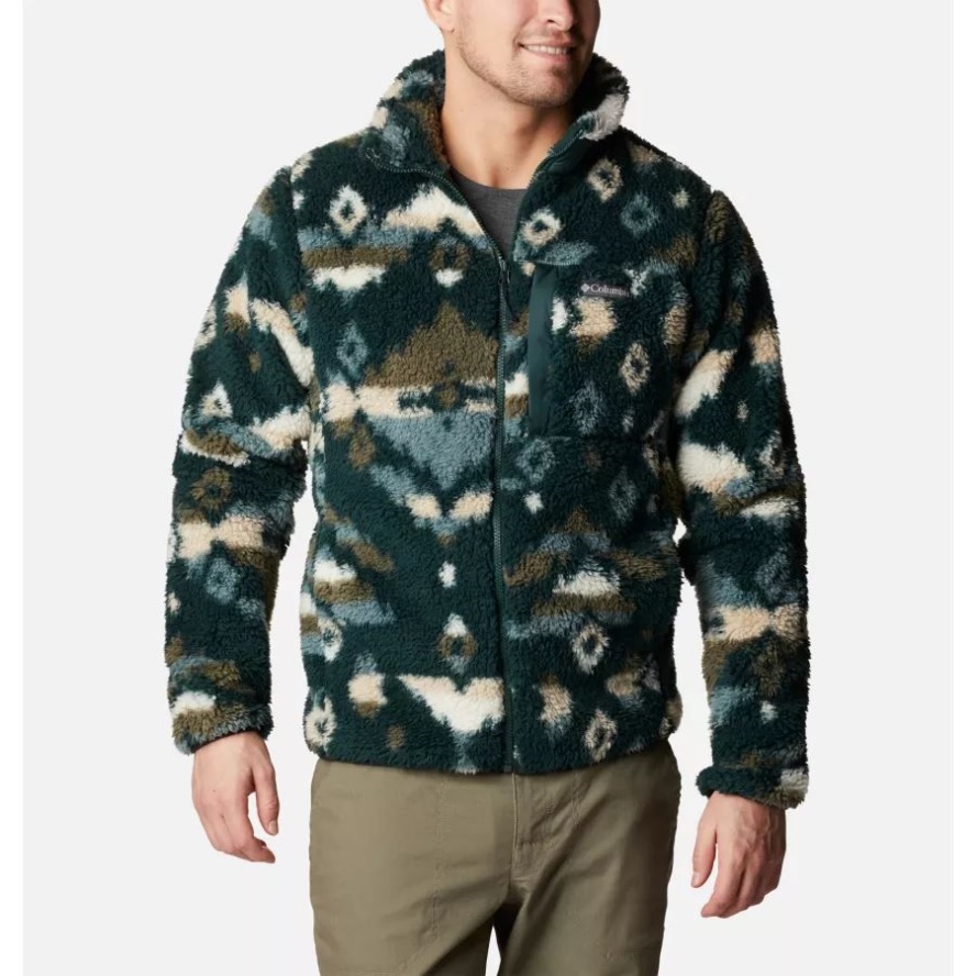 Spruce Rocky Mountain Print Columbia Sale Men's Winter Pass Printed Fleece Jacket