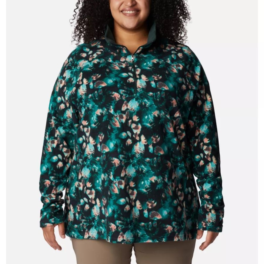 Spruce Solarized Print Columbia Sale Women's Glacial IV Print Half Zip Pullover Plus Size