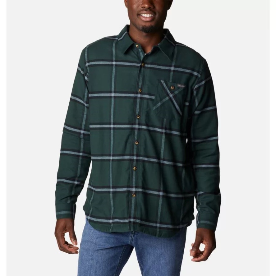 Spruce Windowpane Columbia Sale Men's Cornell Woods Fleece Lined Flannel Shirt